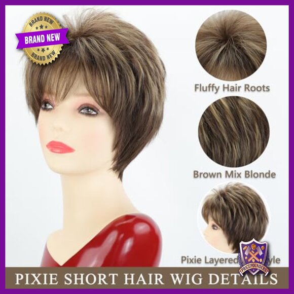 Short Pixie Cut Wig with Bangs, Heat Resistant Synthetic Hair for Daily Use main image 6